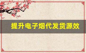 提升电子烟代发货源效率的关键技巧