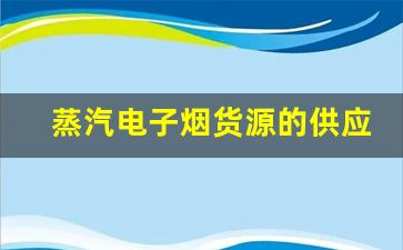蒸汽电子烟货源的供应链优化与风险控制