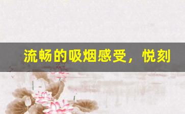 流畅的吸烟感受，悦刻一代让你零阻力享受