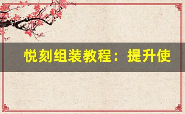 悦刻组装教程：提升使用体验的技巧与窍门